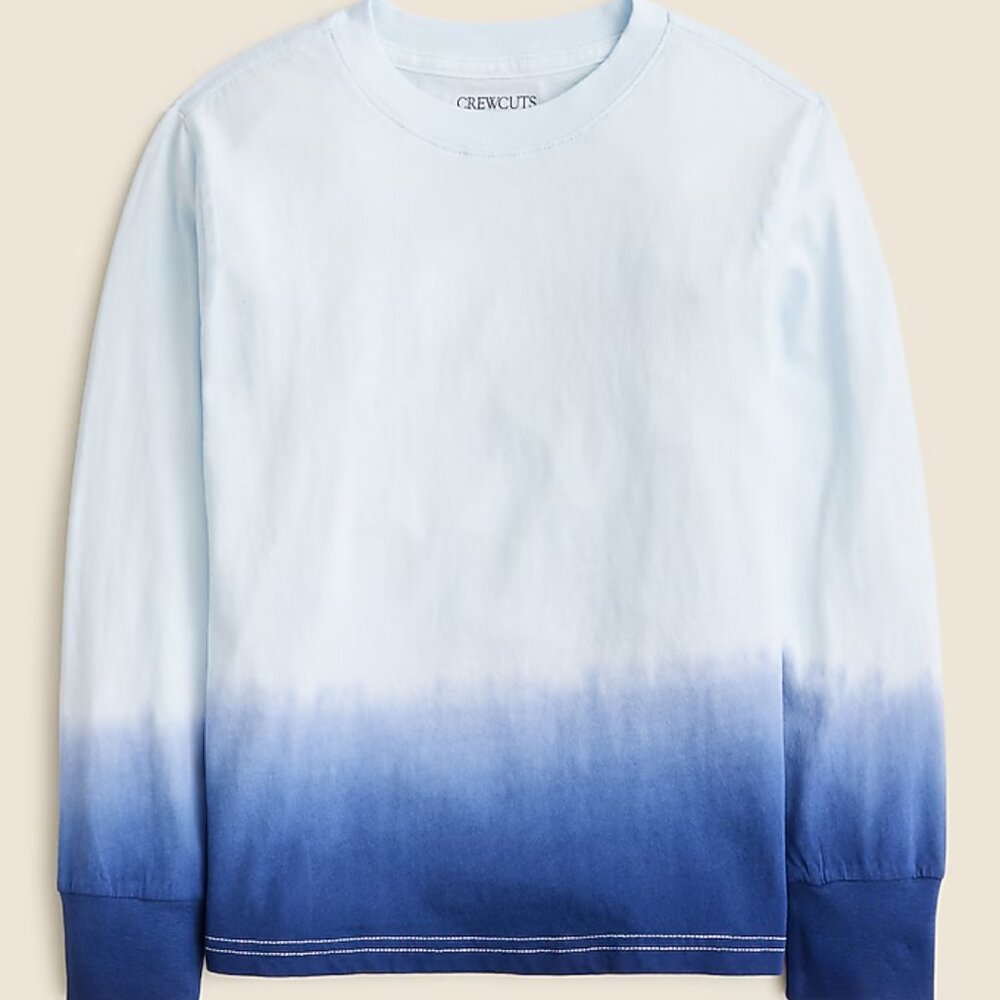 J Crew Kids' long-sleeve ombre tie-dye T-shirt‎ Small Fresh Ombre Color